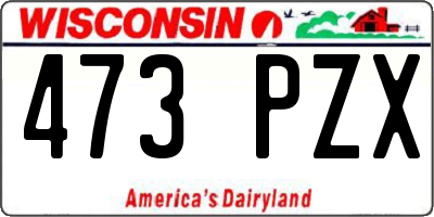 WI license plate 473PZX