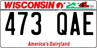 WI license plate 473QAE