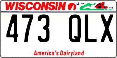 WI license plate 473QLX
