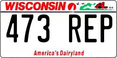 WI license plate 473REP