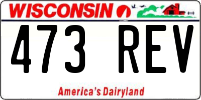 WI license plate 473REV