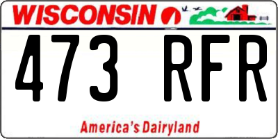 WI license plate 473RFR