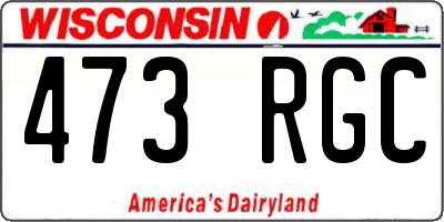 WI license plate 473RGC