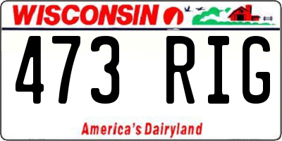 WI license plate 473RIG