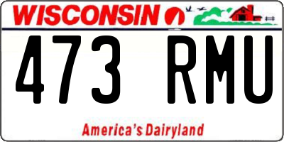 WI license plate 473RMU