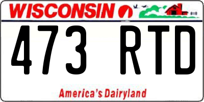 WI license plate 473RTD