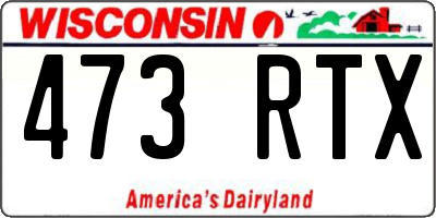 WI license plate 473RTX