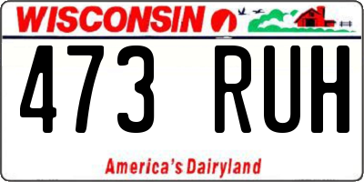 WI license plate 473RUH