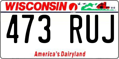 WI license plate 473RUJ