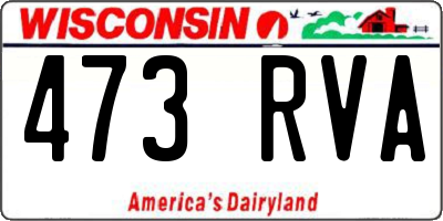 WI license plate 473RVA