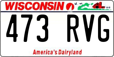 WI license plate 473RVG