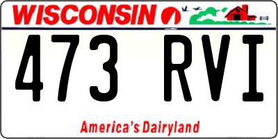 WI license plate 473RVI