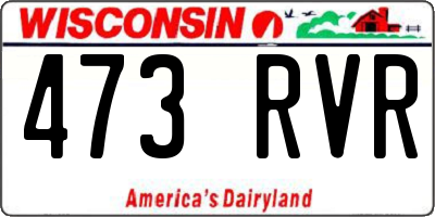 WI license plate 473RVR