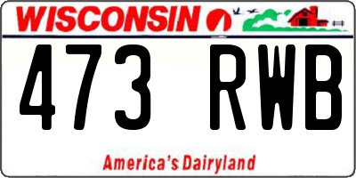 WI license plate 473RWB