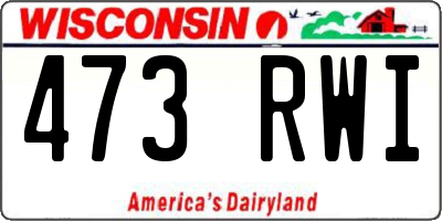 WI license plate 473RWI