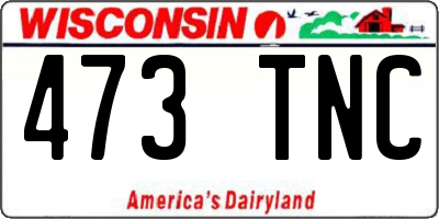 WI license plate 473TNC