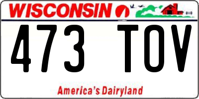 WI license plate 473TOV