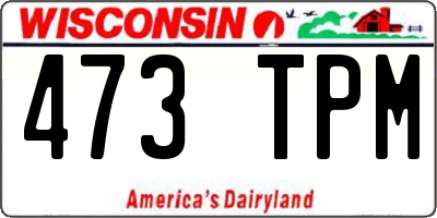 WI license plate 473TPM