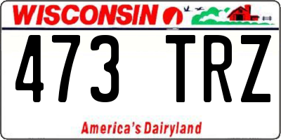 WI license plate 473TRZ