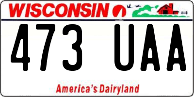 WI license plate 473UAA