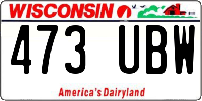 WI license plate 473UBW