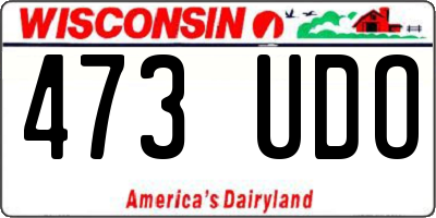 WI license plate 473UDO