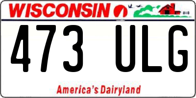WI license plate 473ULG