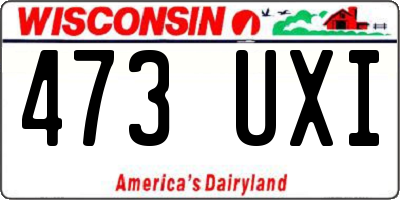 WI license plate 473UXI