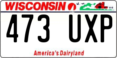 WI license plate 473UXP