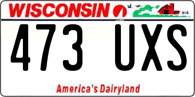WI license plate 473UXS
