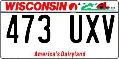 WI license plate 473UXV