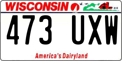 WI license plate 473UXW