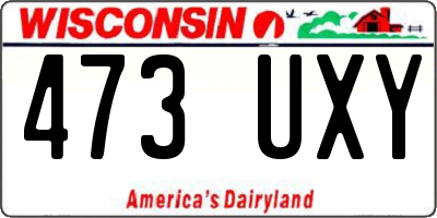WI license plate 473UXY
