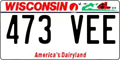 WI license plate 473VEE