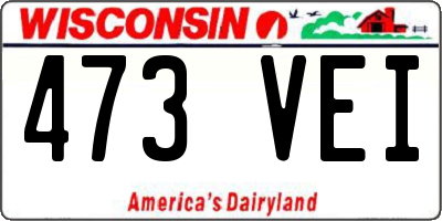 WI license plate 473VEI