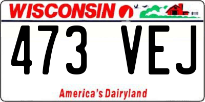WI license plate 473VEJ