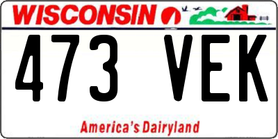WI license plate 473VEK