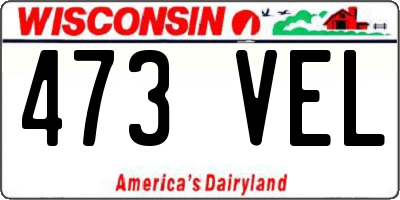 WI license plate 473VEL