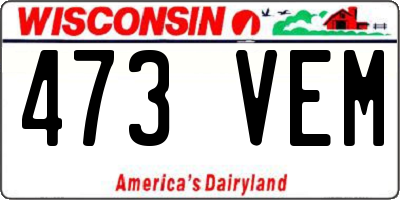 WI license plate 473VEM