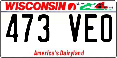 WI license plate 473VEO