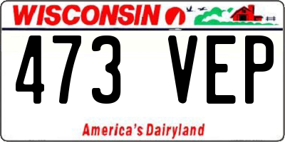 WI license plate 473VEP