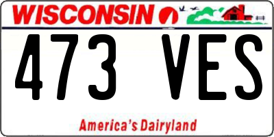 WI license plate 473VES