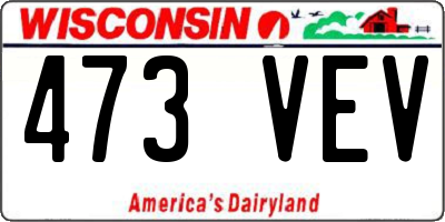 WI license plate 473VEV