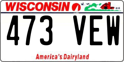 WI license plate 473VEW