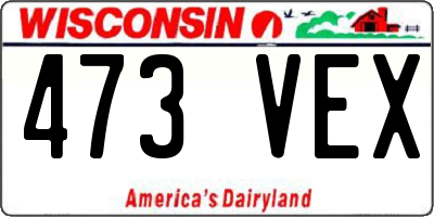 WI license plate 473VEX
