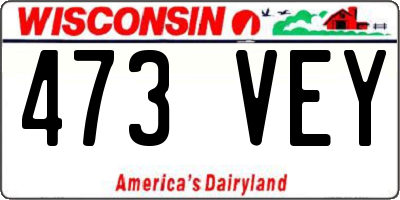 WI license plate 473VEY