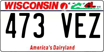WI license plate 473VEZ