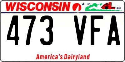 WI license plate 473VFA