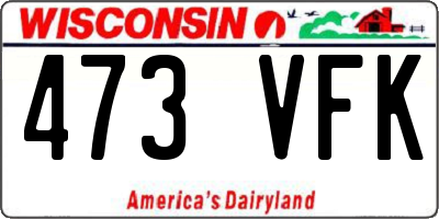 WI license plate 473VFK