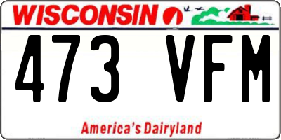 WI license plate 473VFM
